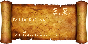 Billa Rufina névjegykártya